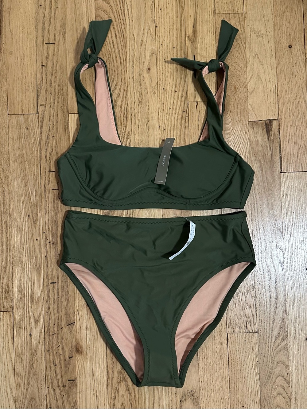 NWT J Crew Tie Shoulder High Waist Bikini